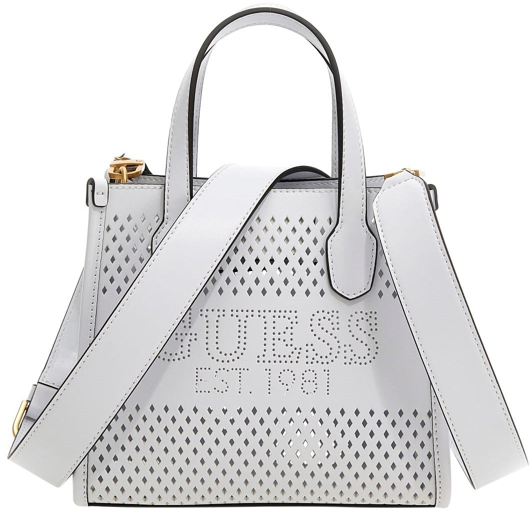Guess Katey Perforated Mini Bag Dames Wit Wit