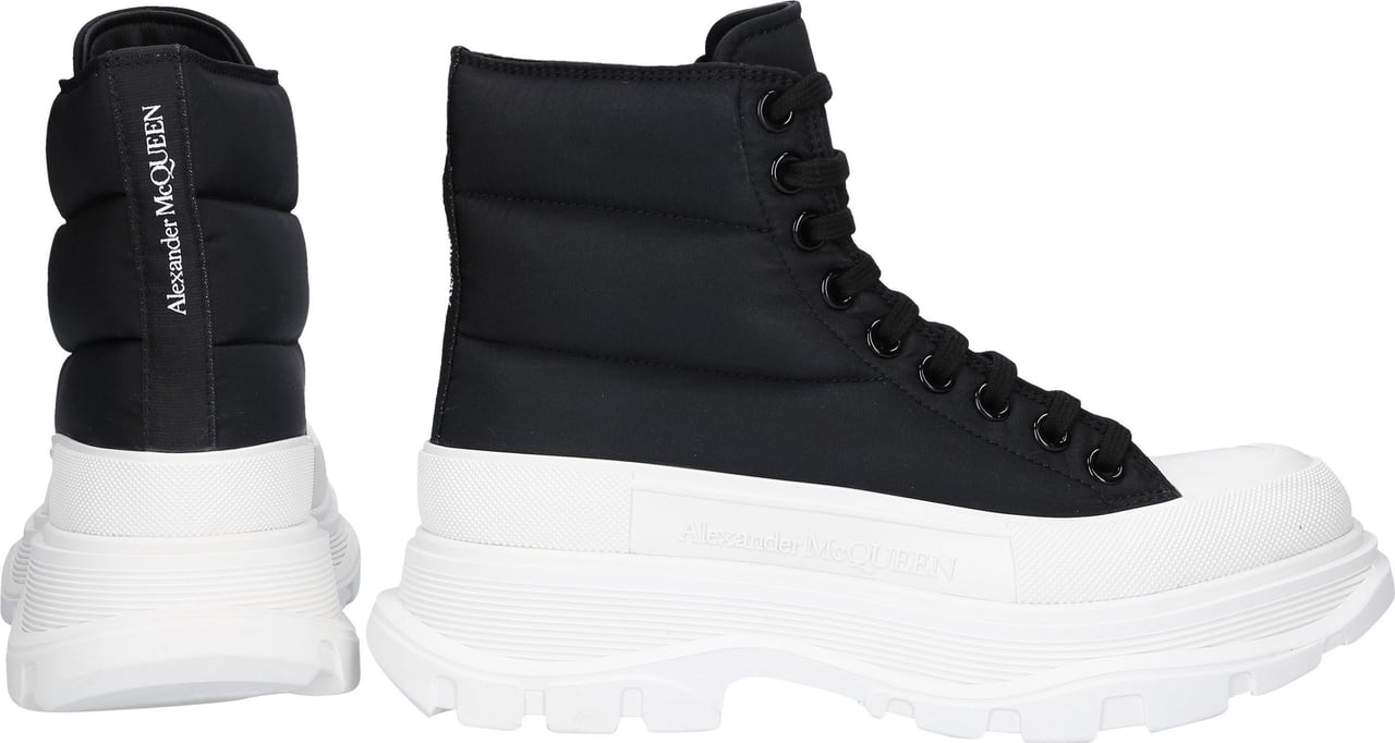 Alexander McQueen Women Ankle Boots TREAD SLICK Nylon - Grease Zwart