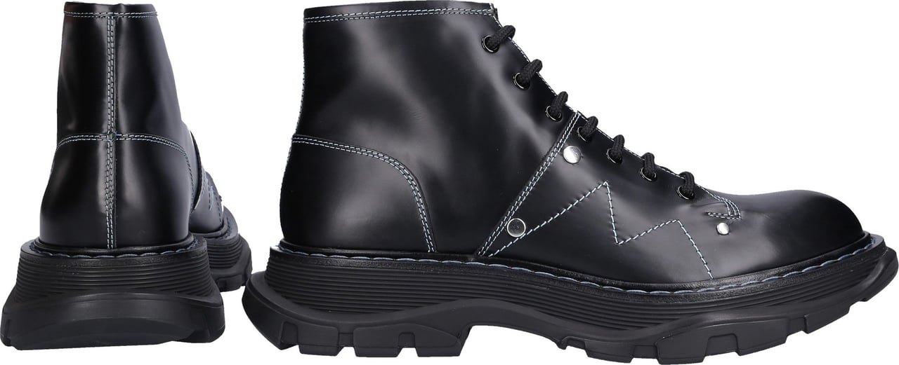 Alexander McQueen Ankle Boots Whx Calfskin Seven Zwart