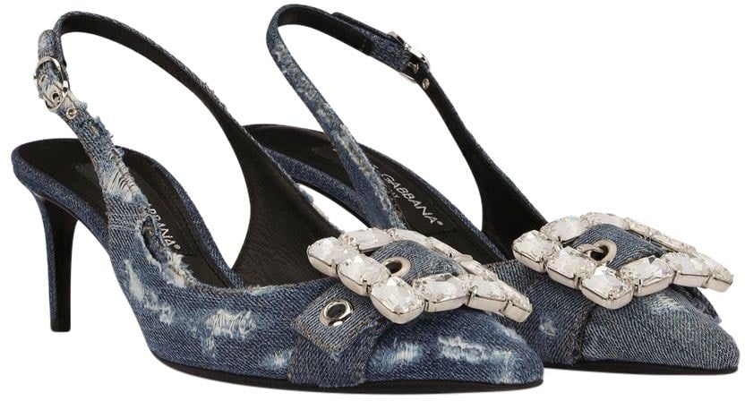 Dolce & Gabbana Dolce & Gabbana Denim Slingback Pumps Blauw