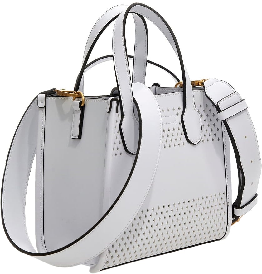 Guess Katey Perforated Mini Bag Dames Wit Wit