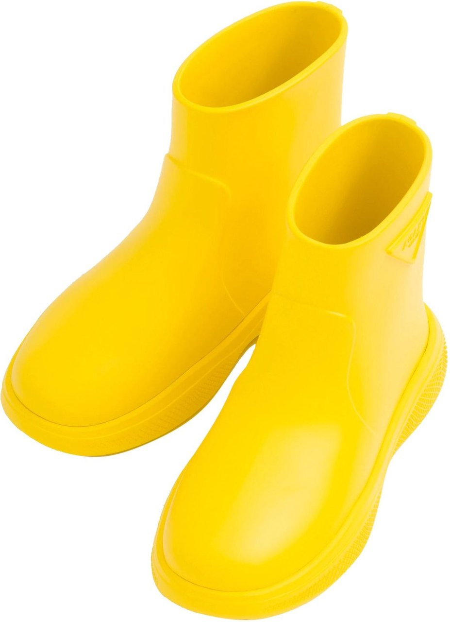 Prada Prada Logo Rubber Boots Geel