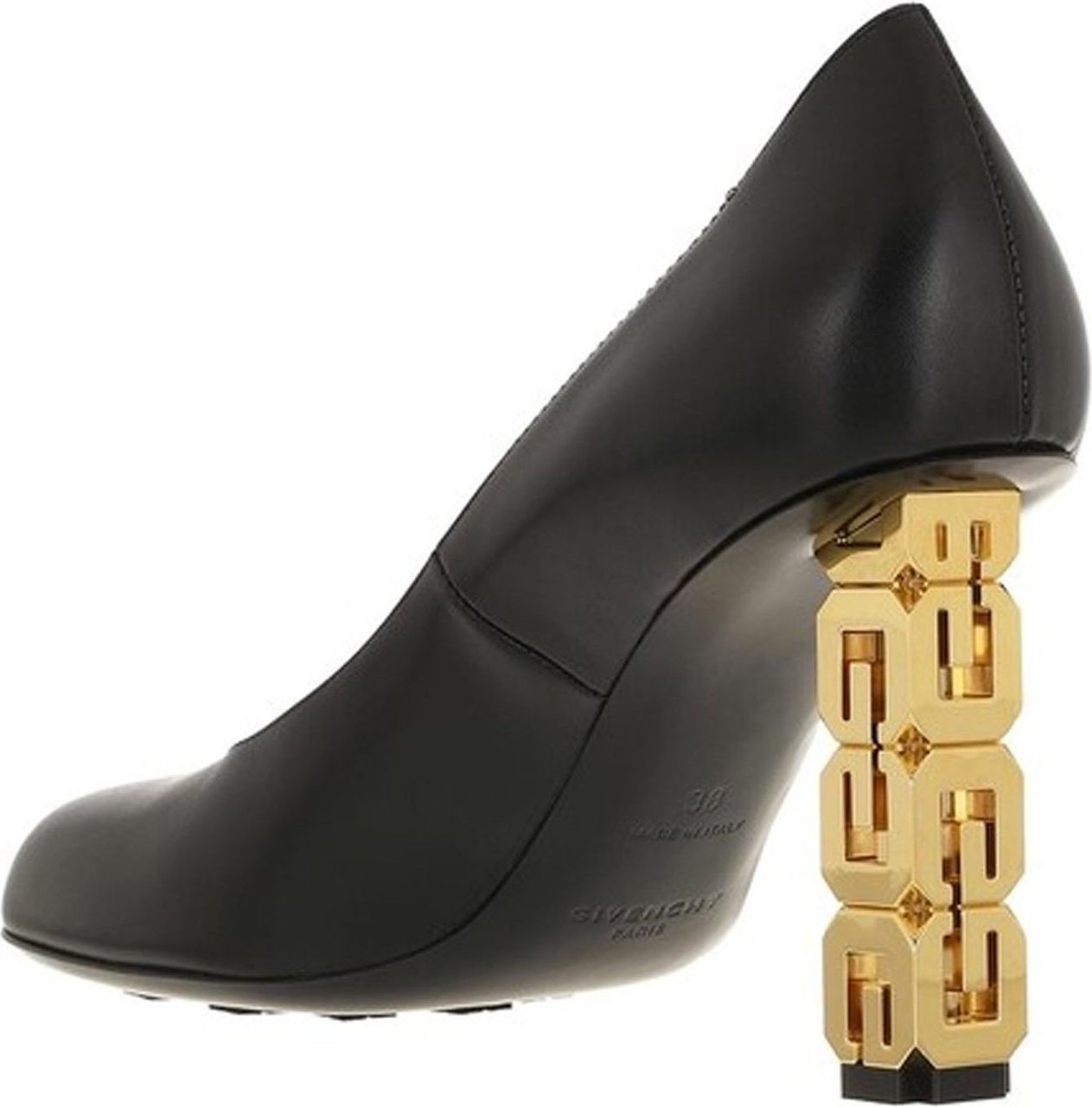 Givenchy Givenchy Logo Heel Leather Pumps Zwart