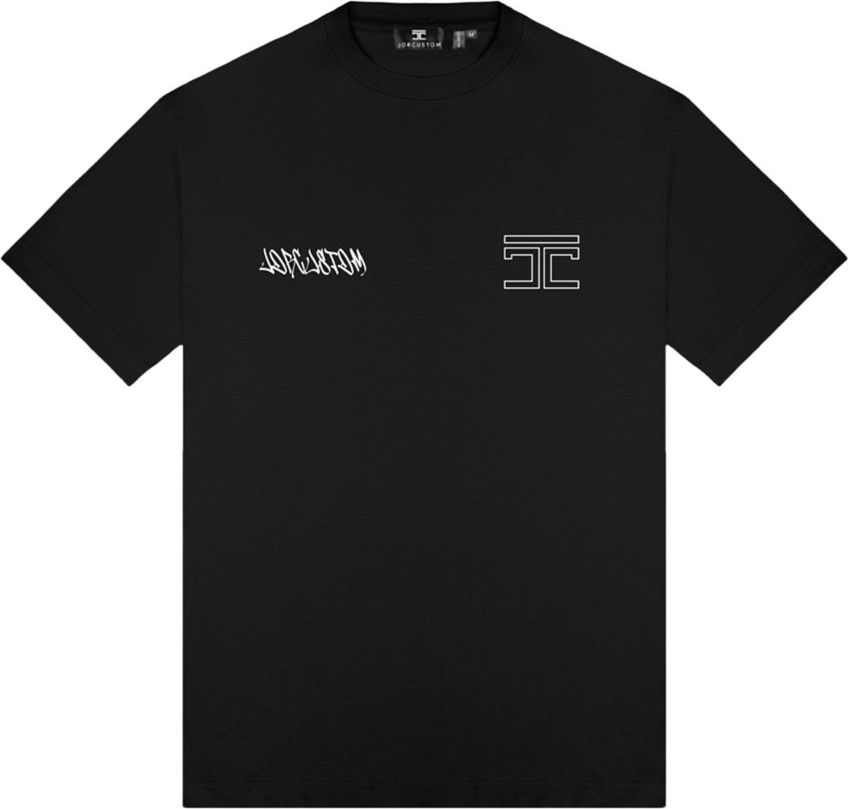JORCUSTOM Price Loose Fit T-Shirt Black/blue Zwart