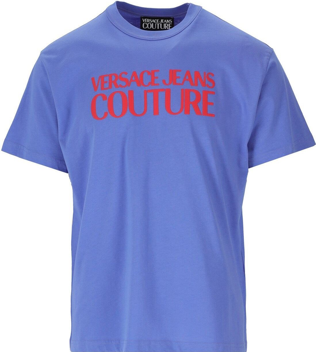 Versace Jeans Couture Periwinkle T-shirt With Logo Blue Blauw
