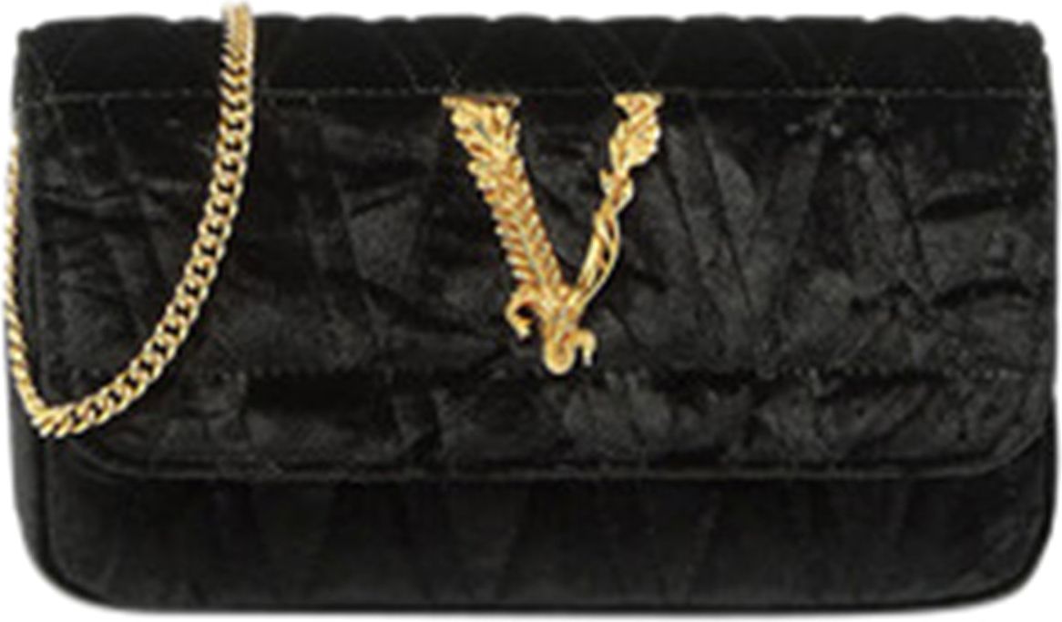 Versace Virtus velvet mini bag Zwart