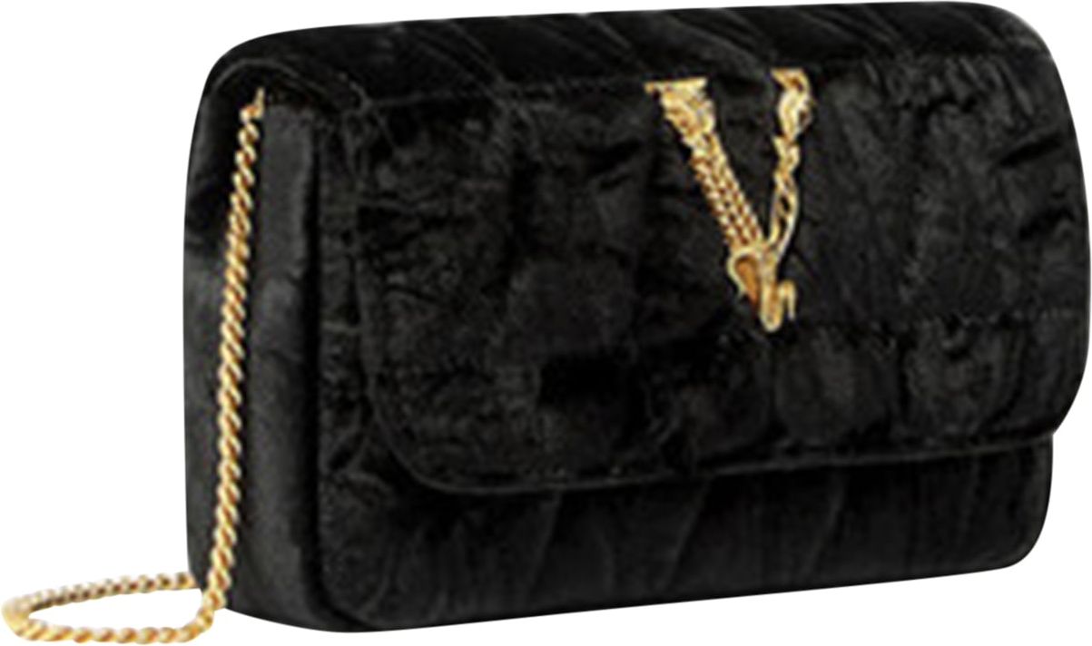 Versace Virtus velvet mini bag Zwart