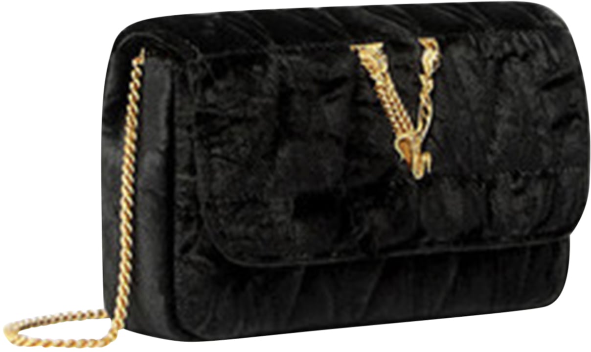 Versace Virtus velvet mini bag Zwart