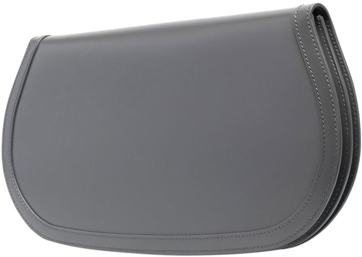 Versace logo-plaque leather clutch bag Grijs