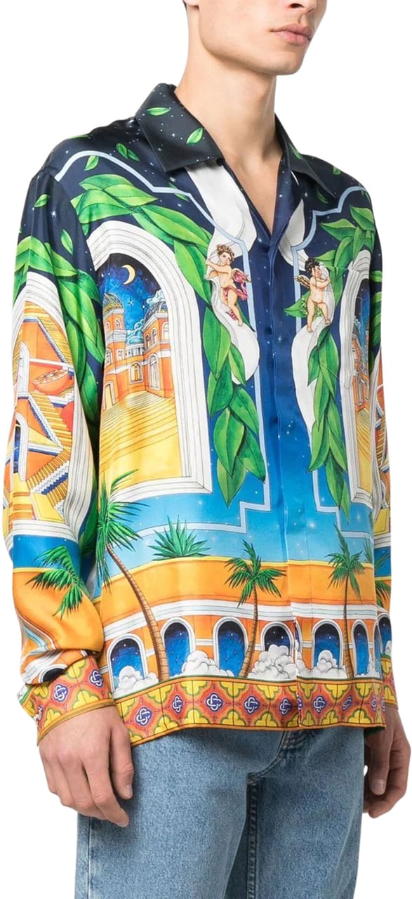 Casablanca graphic-print silk shirt Divers