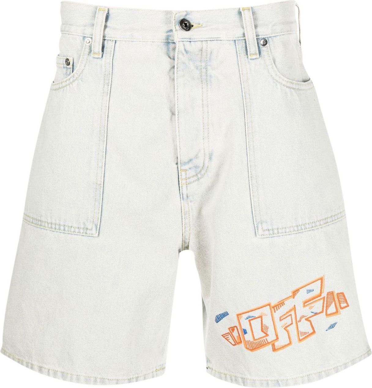 OFF-WHITE embroidered-logo denim shorts Divers