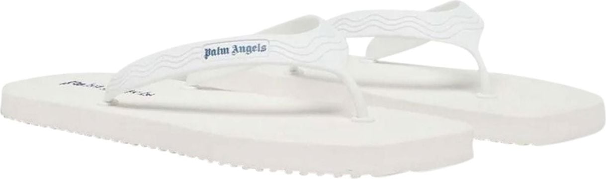 Palm Angels logo-print flip flops Wit
