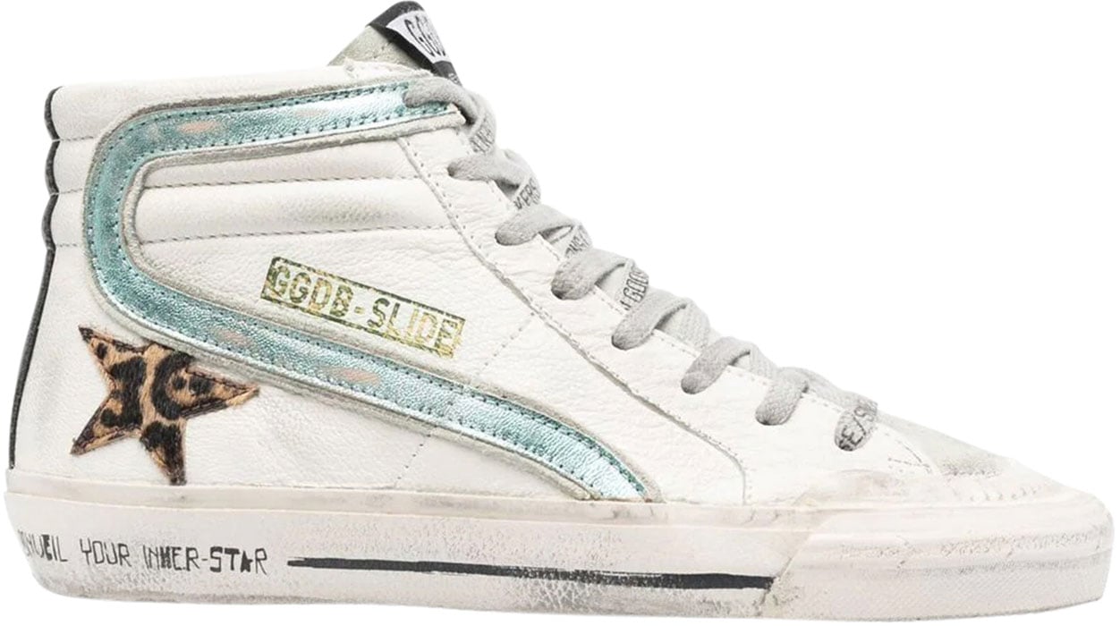 Golden Goose star-patch lace-up sneakers Wit