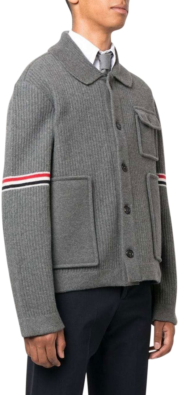 Thom Browne knitted cardigan Grijs