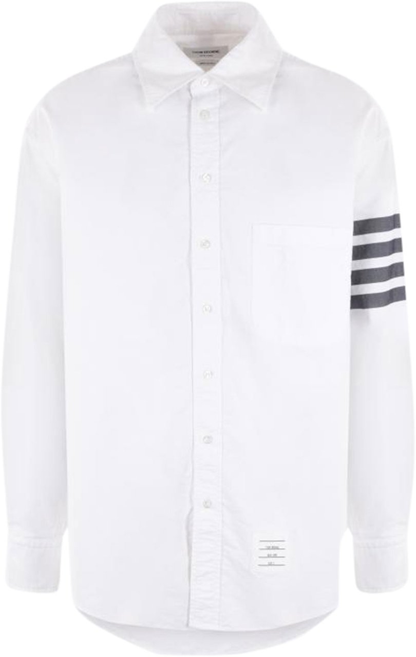 Thom Browne 4-Bar stripe shirt Wit