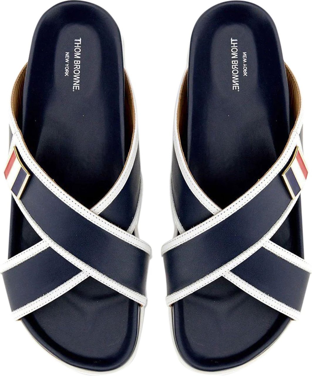 Thom Browne buckle crossover-strap sandals Blauw