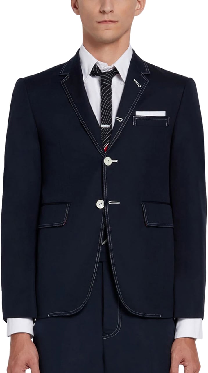 Thom Browne single-breasted blazer Blauw