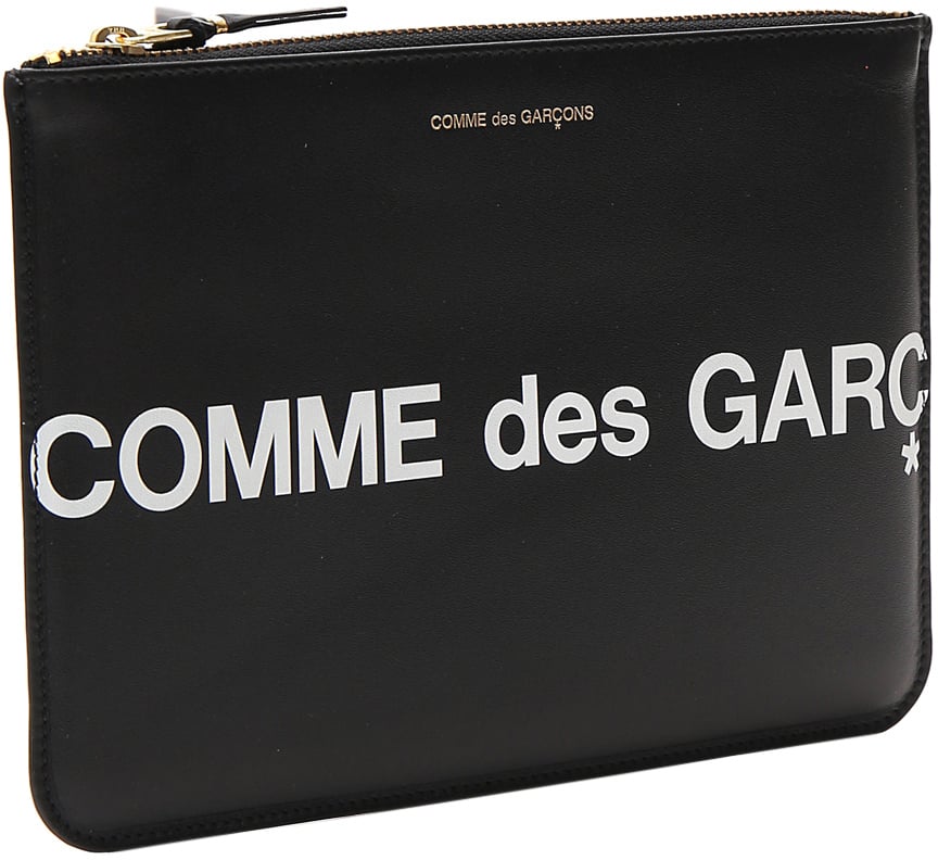 Comme des Garçons logo print pouch Zwart