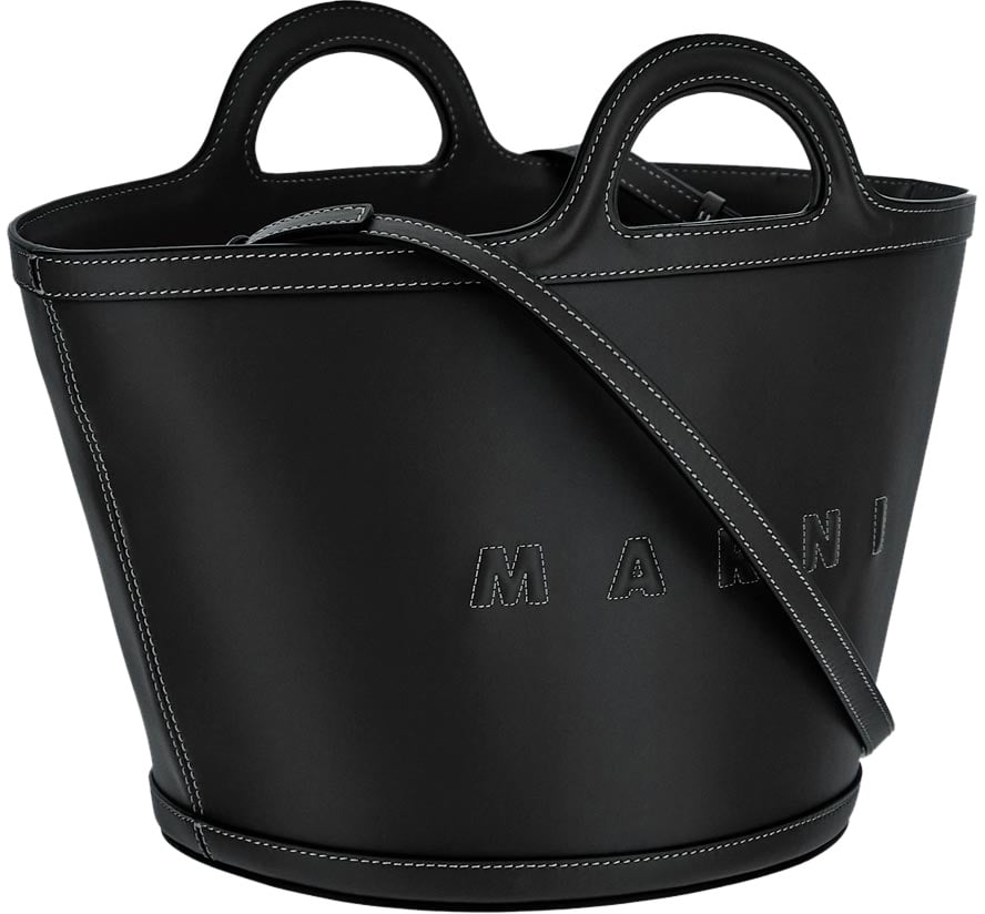 Marni Marni Black leather big Tropicalia handbag Zwart