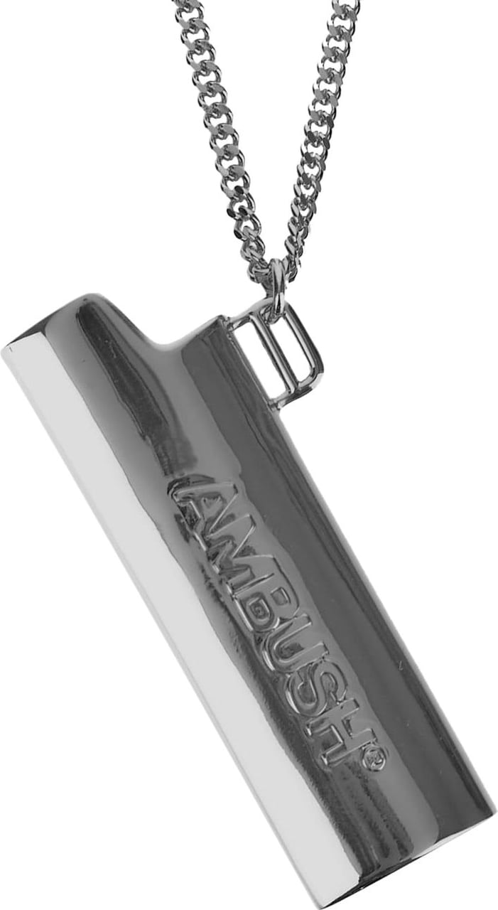 AMBUSH Logo Lighter Case Necklace Grijs