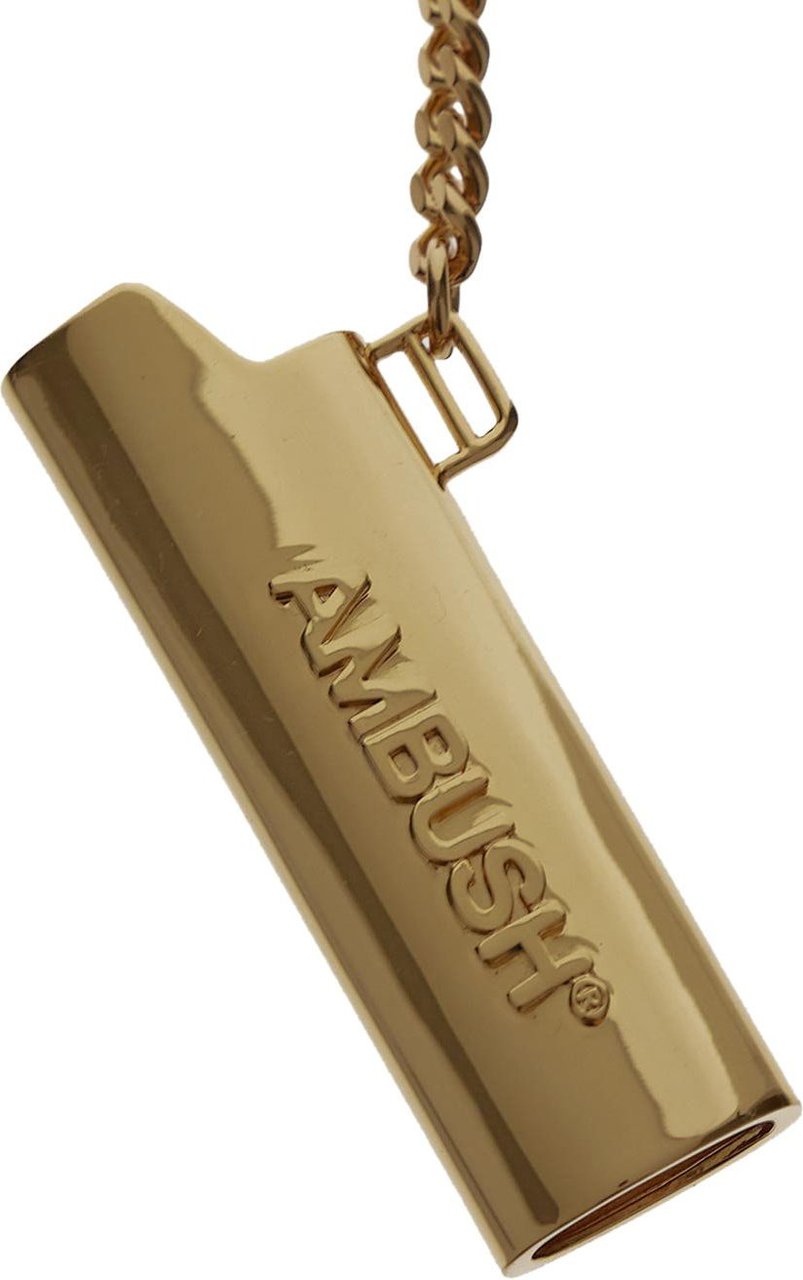 AMBUSH Logo Lighter Case Key Chain Goud