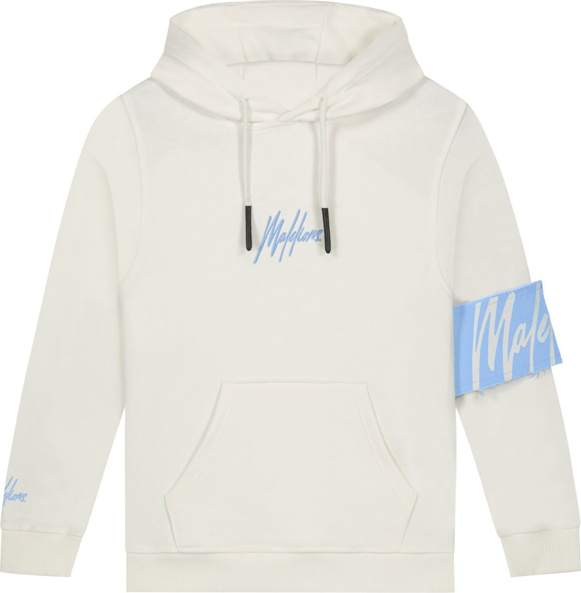 Malelions Captain Hoodie Off-White/Vista blue Wit