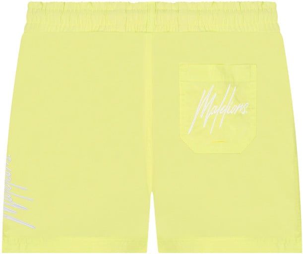 Malelions Signature Swimshort - Lime/White Geel