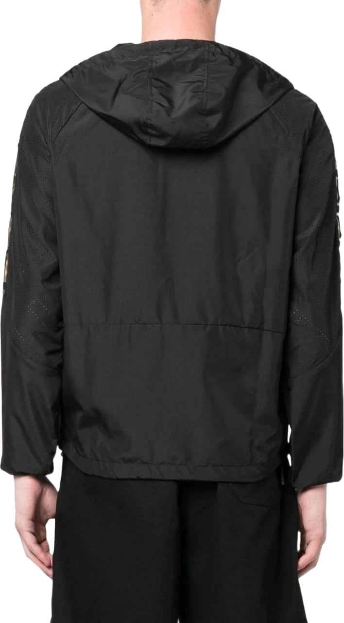 Versace La Greca-print zip-fastening hoodie Zwart
