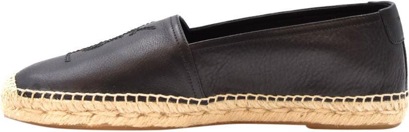Saint Laurent Espadrillas in pelle a grana Zwart