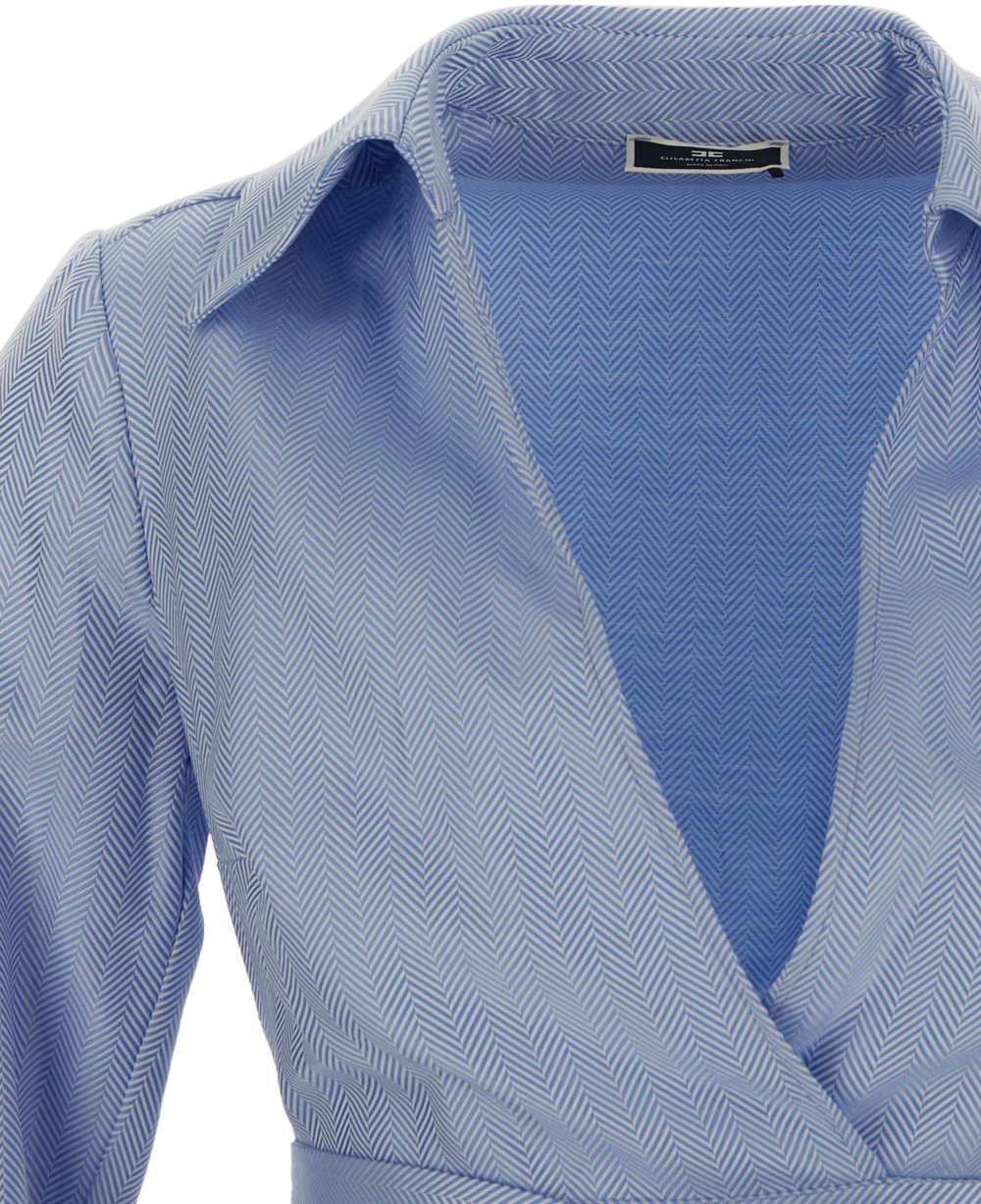 Elisabetta Franchi Cross-Over Cropped Shirt Blauw
