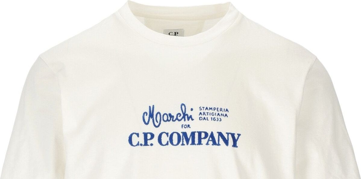 CP Company C.p. Company Jersey 24/1 Graphic Off-white T-shirt White Wit