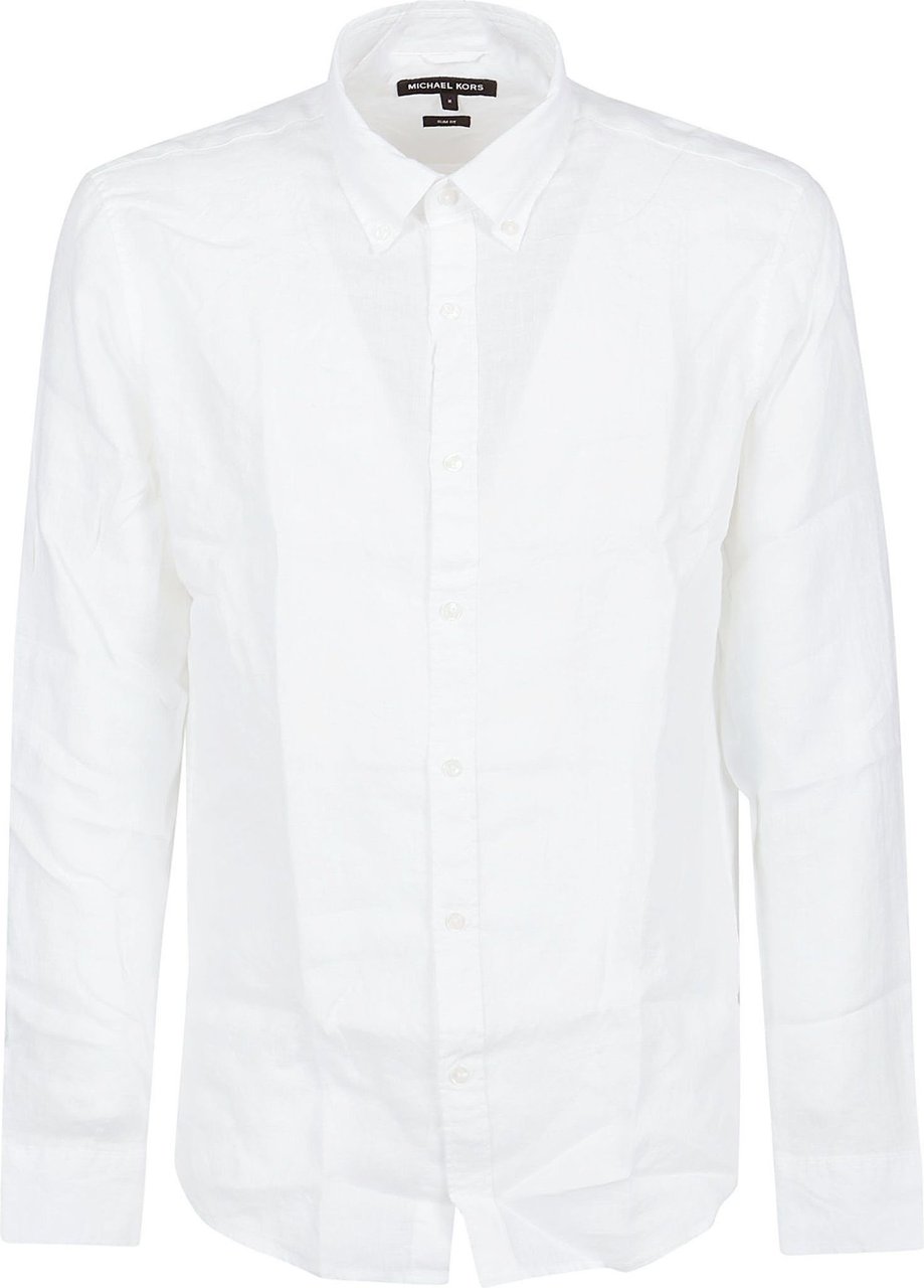 Michael Kors Long Sleeve Slim Shirt White Wit
