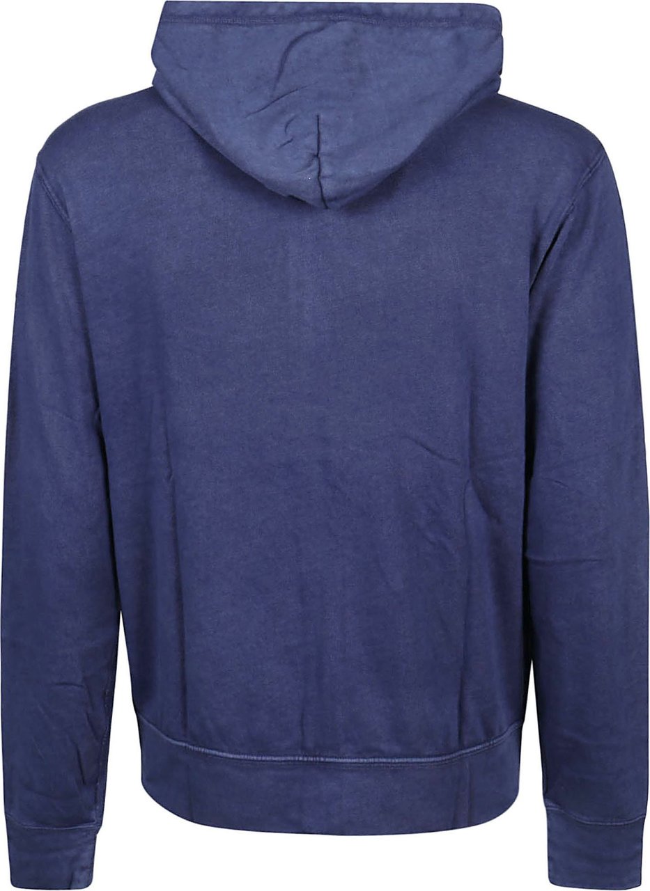 Ralph Lauren Logo-embroidered Zip-up Sweatshirt Blue Blauw