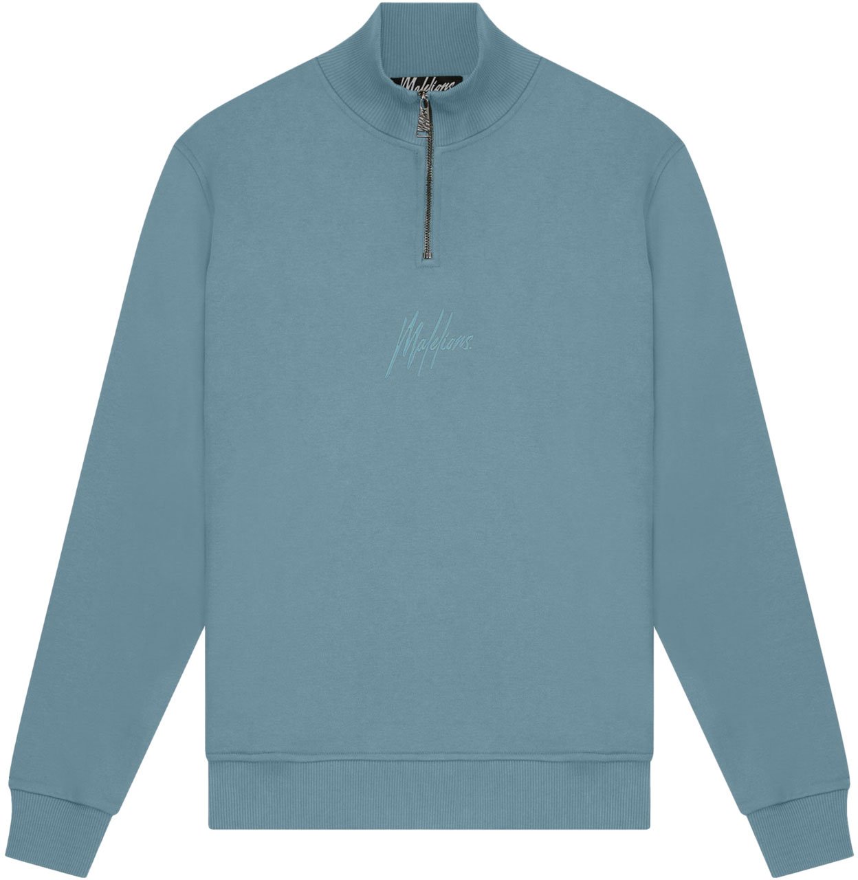 Malelions Men Turtle Half Zip - Smoke Blue Blauw