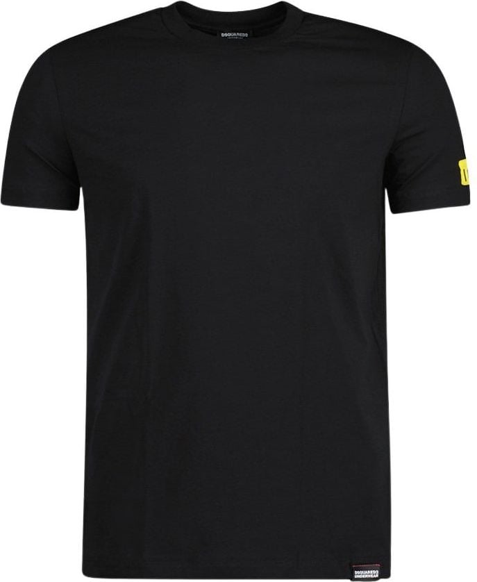 Dsquared2 Round Neck T-Shirt Logo Black/Yellow Zwart