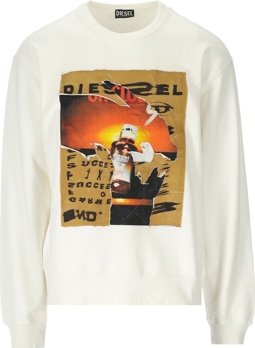 Diesel S-macs-poff Off-white Sweatshirt White Wit