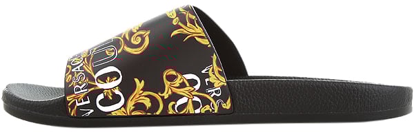 Versace Jeans Couture Versace Jeans Couture Fondo Logo Slippers Heren Zwart/Goud Zwart