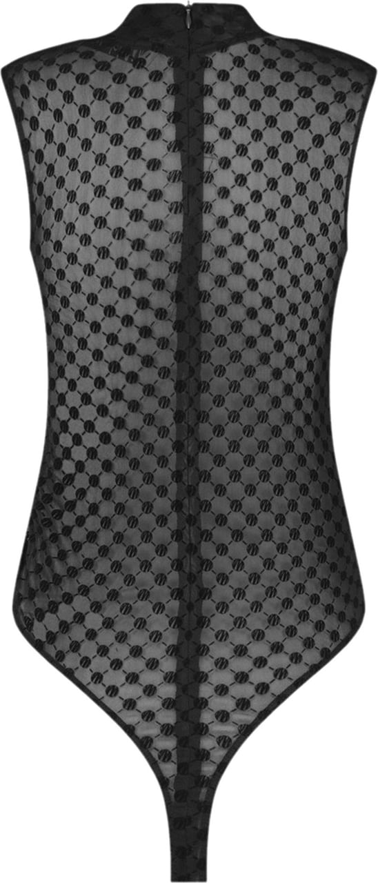 Malelions Sleeveless Monogram Bodysuit-Black Zwart