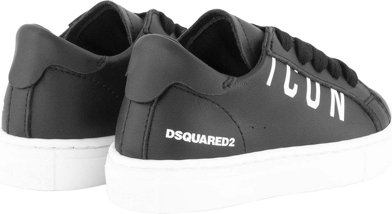Dsquared2 Icon Sneakers Box Sole Lace Maxi Logo Print Zwart