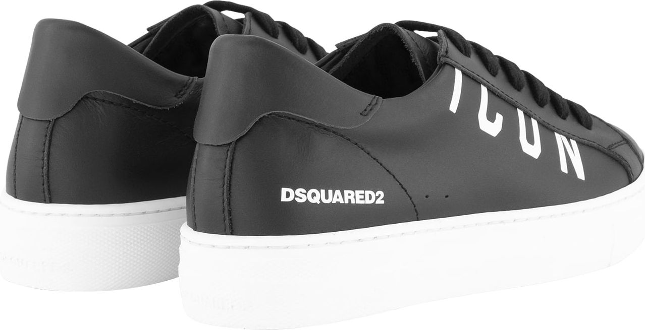 Dsquared2 Icon Sneakers Box Sole Lace Maxi Logo Print Zwart