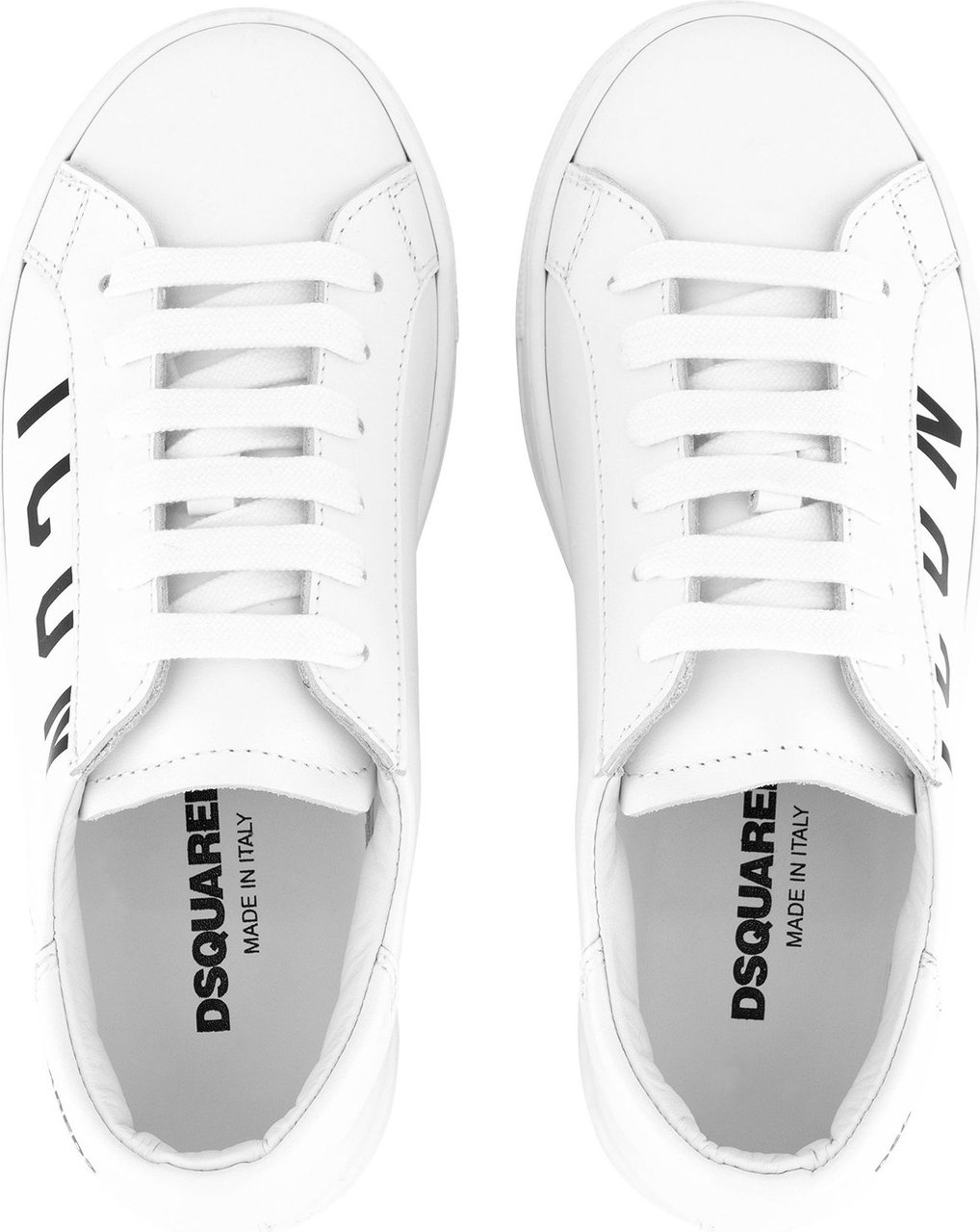 Dsquared2 Icon Sneakers Box Sole Lace Maxi Logo Print Wit