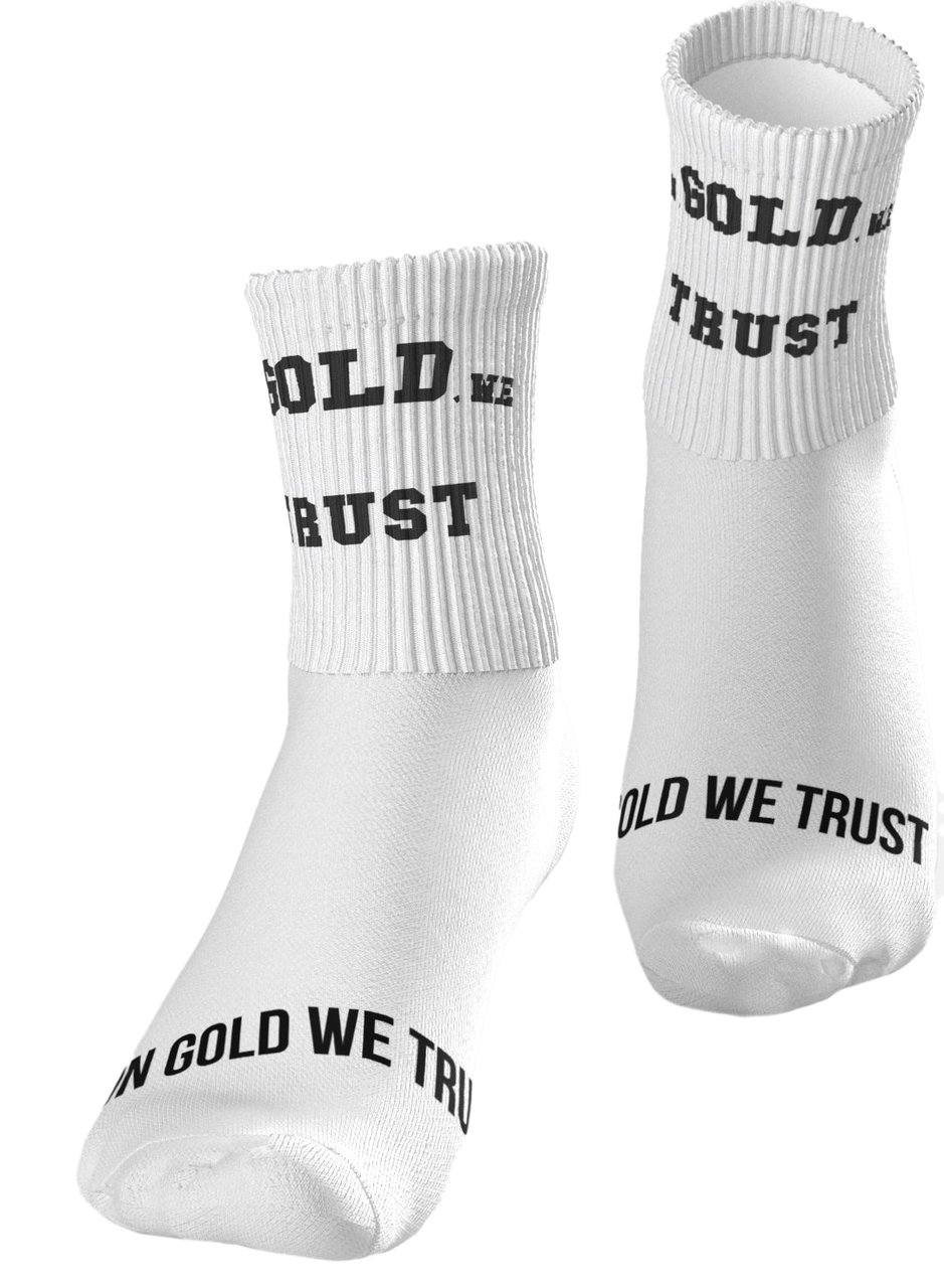 In Gold We Trust 3-pack Socks White Wit