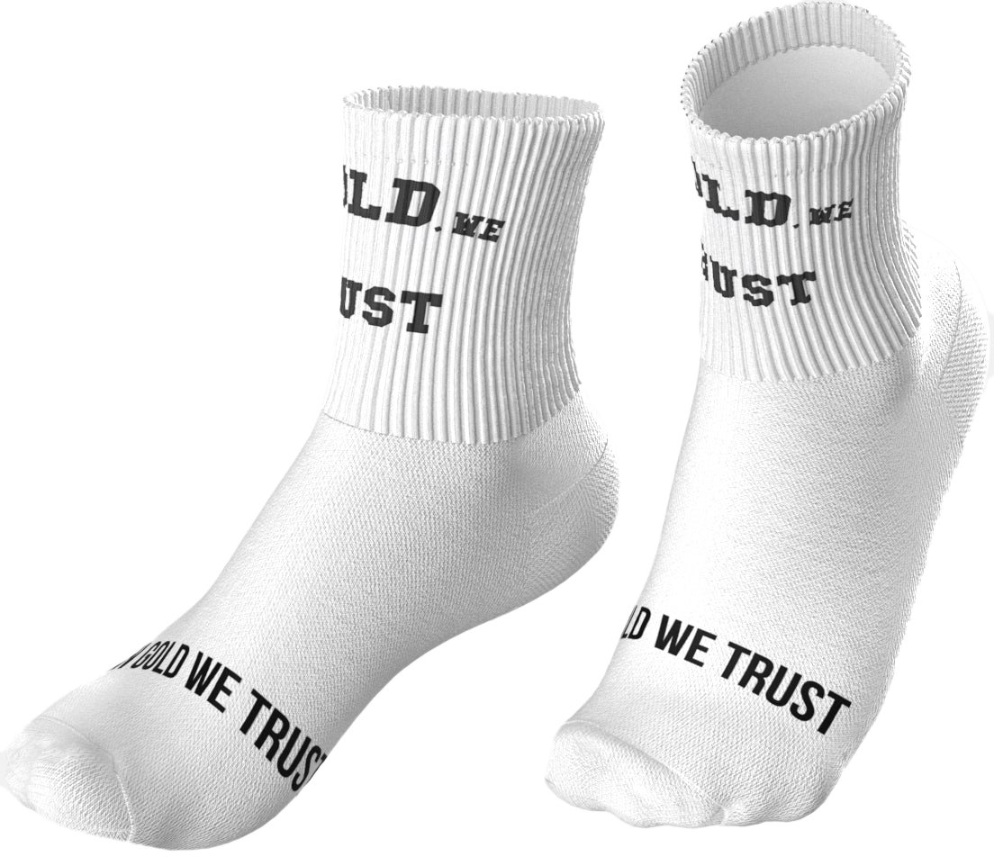 In Gold We Trust 3-pack Socks White Wit