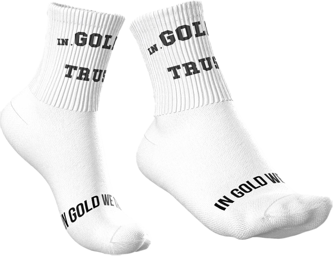 In Gold We Trust 3-pack Socks White Wit