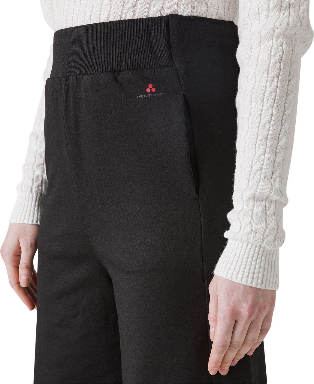 Peuterey CARESER - Katoenen fleece stretchbroek Zwart