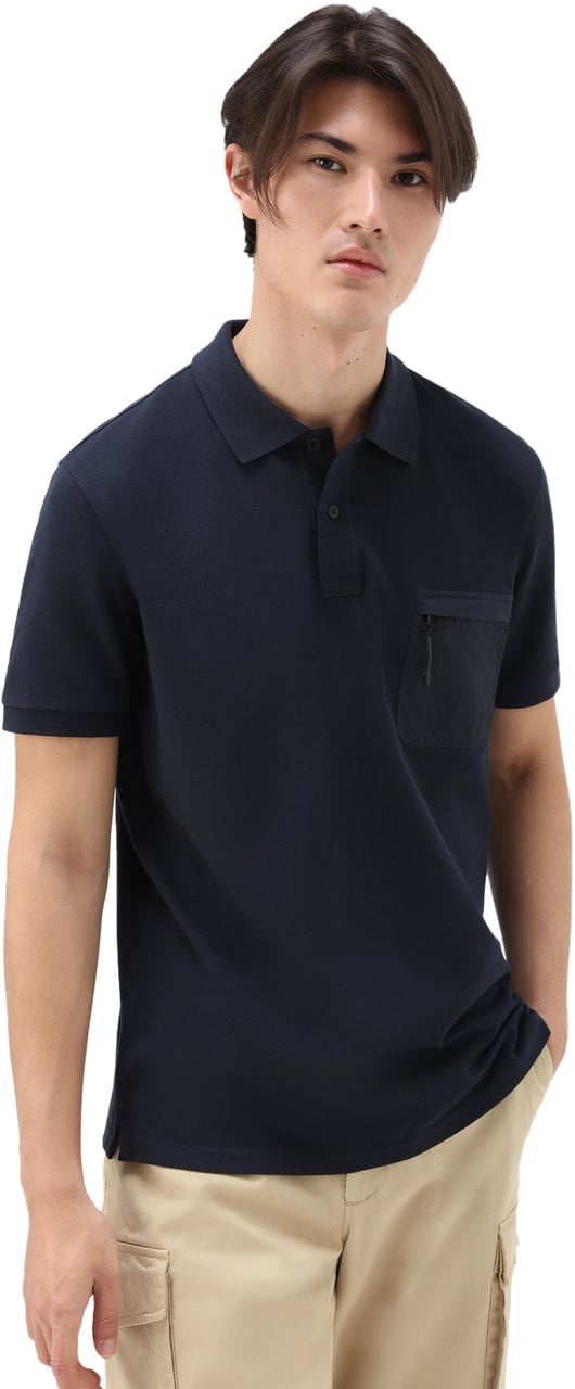Woolrich Tech Polo Melton Blue Blauw