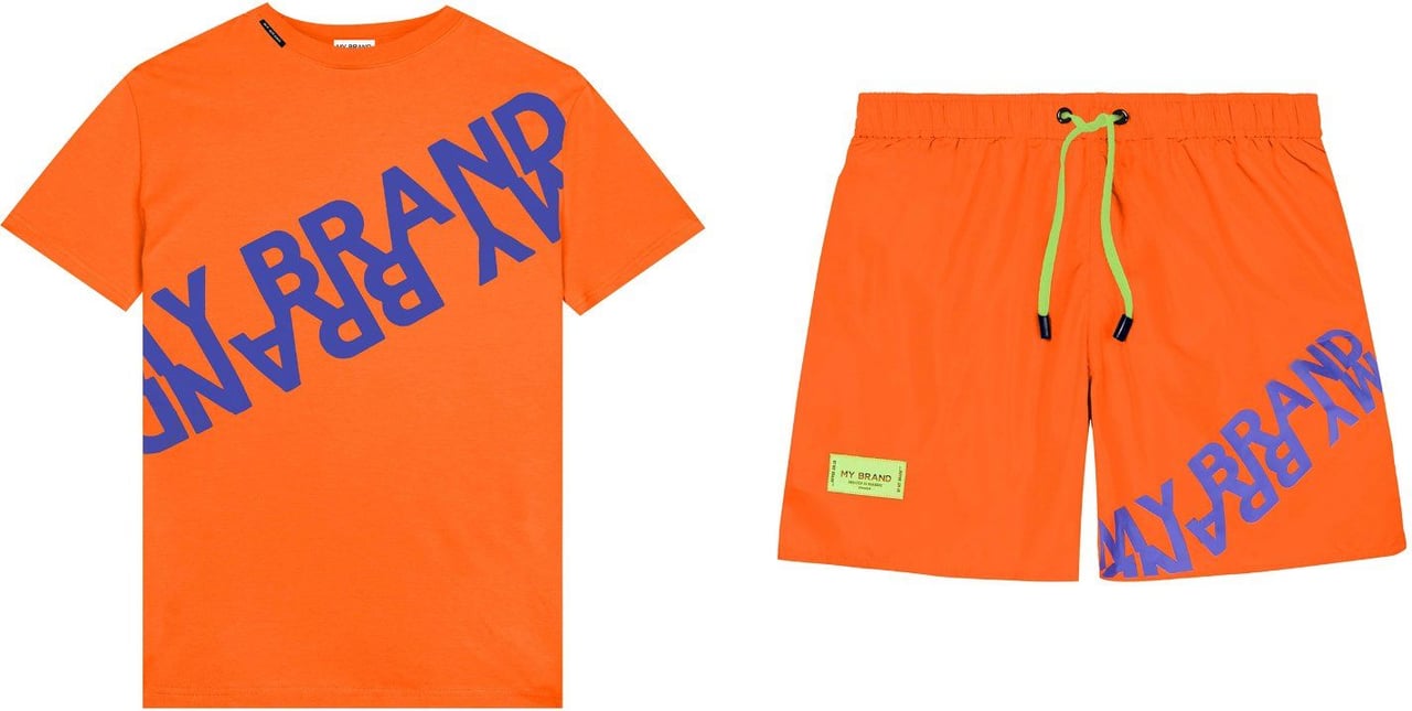 My Brand Mb double branding t shirt Oranje