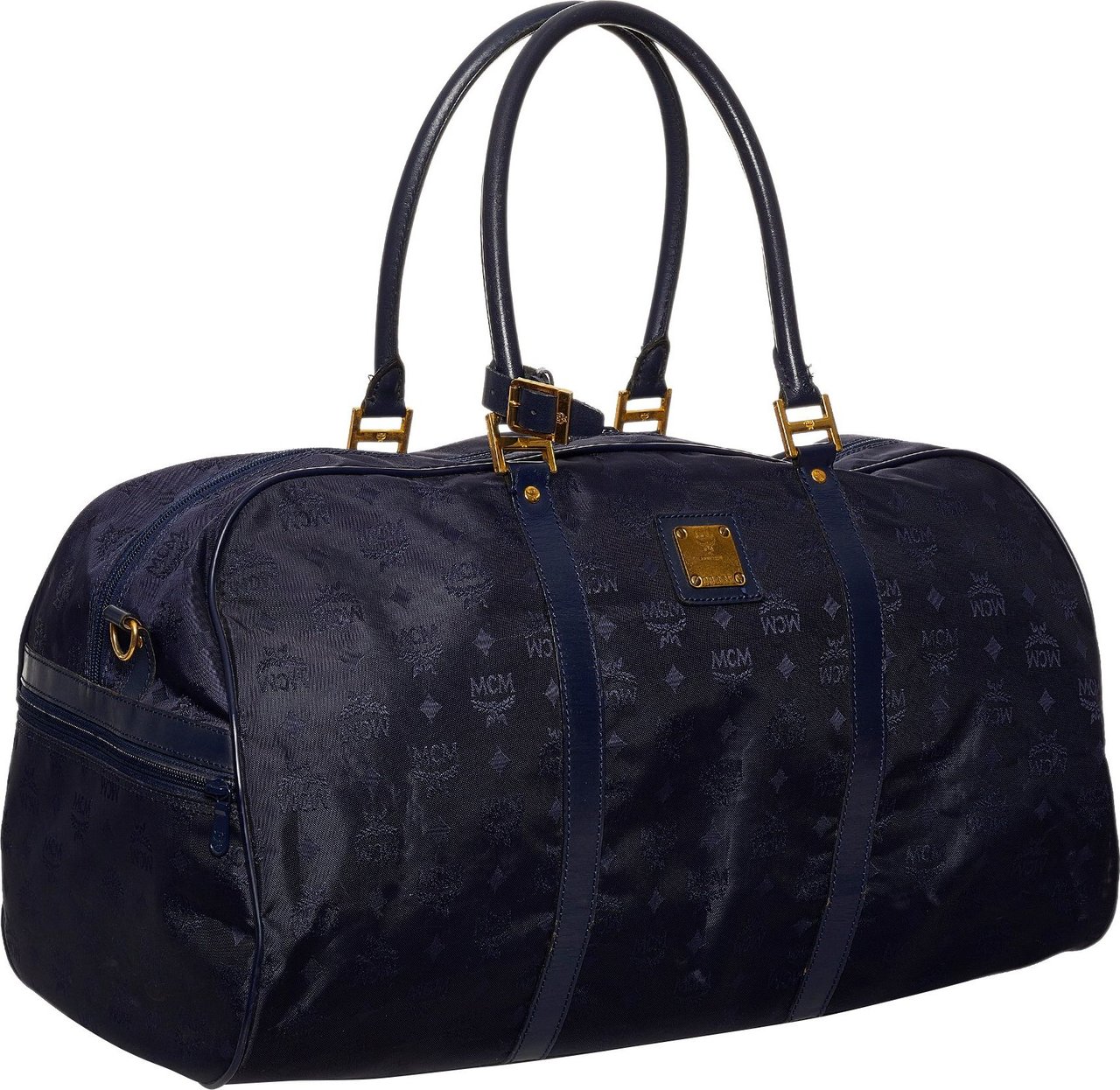 MCM Visetos Nylon Travel Bag Blauw