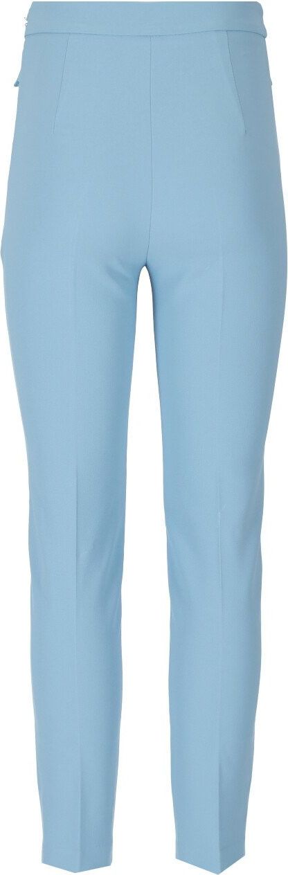 Elisabetta Franchi Sugar Paper Trousers With Chain Blue Blauw