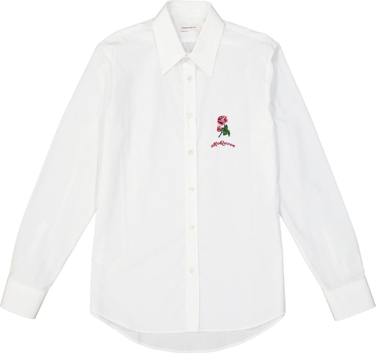 Alexander McQueen Alexander Mcqueen Flower Detail Cotton Shirt Wit